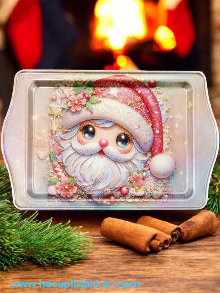Yılbaşı Büyük Gözlü Noel Baba Tepsi