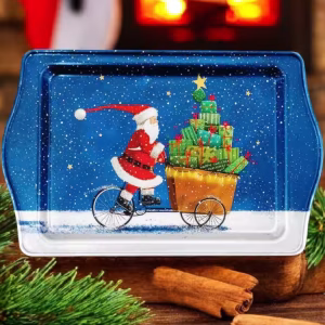 Yılbaşı Hediyelik Metal Tepsi Noel Baba