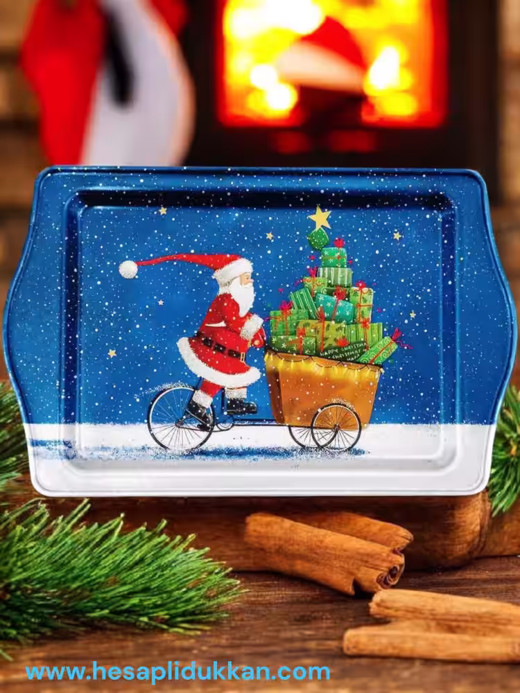 Yılbaşı Hediyelik Metal Tepsi Noel Baba