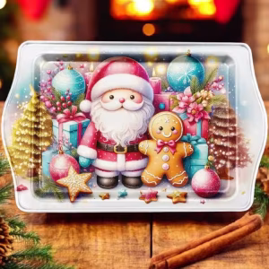 Yılbaşı Hediyelik Metal Tepsi Noel Baba
