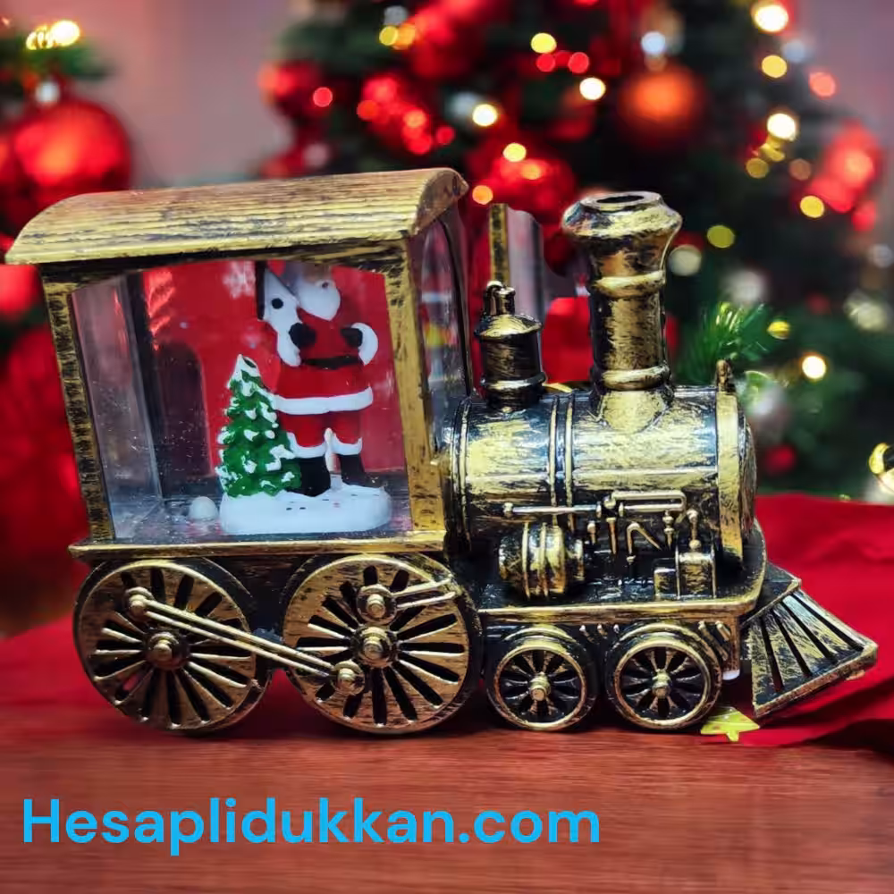 Yılbaşı Işıklı Fanus Toptan Noel Treni