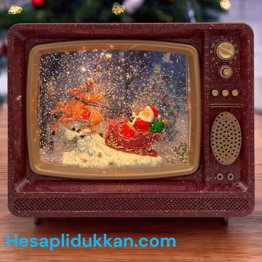 Yılbaşı Müzikli Kar Küresi Işıklı Fanus