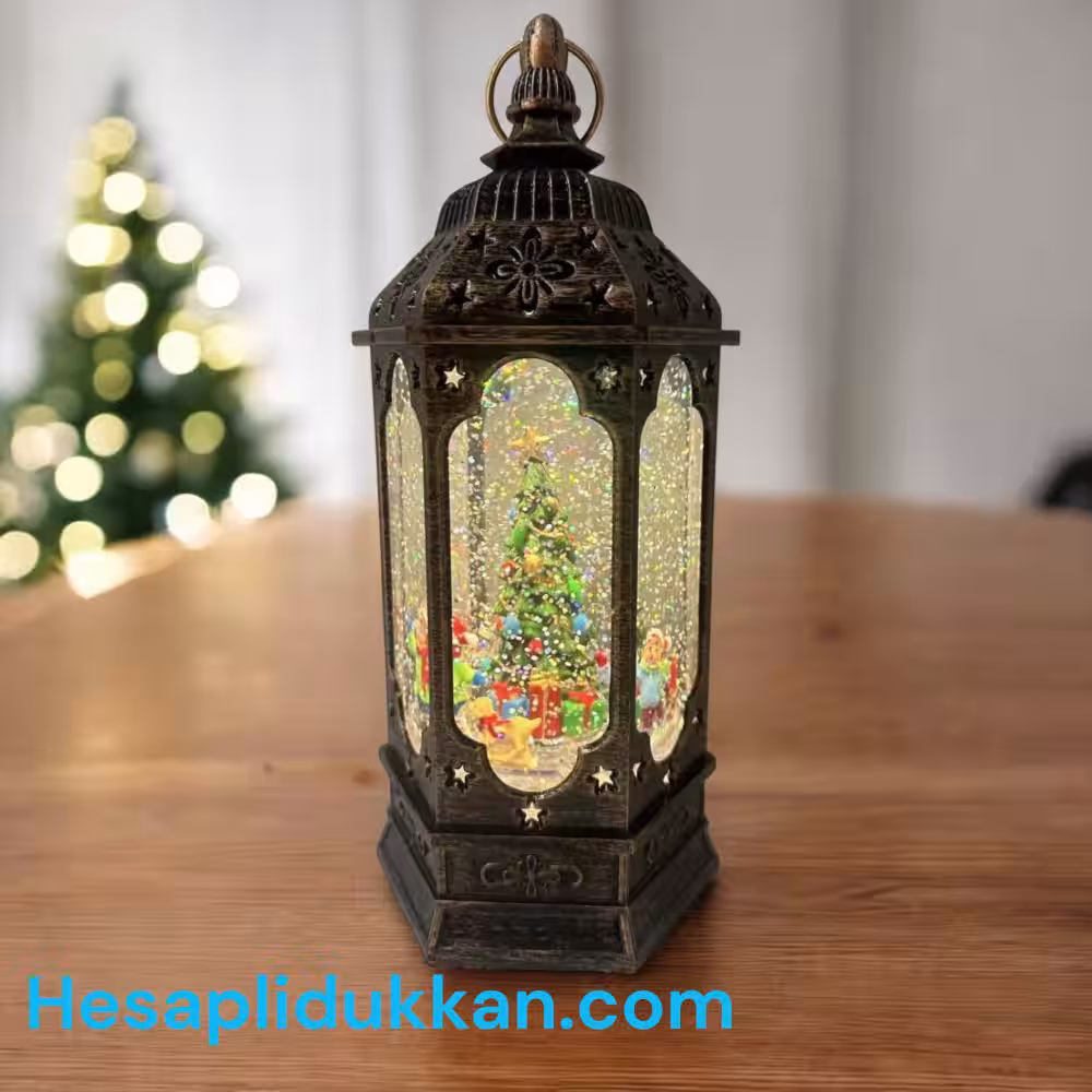 Yılbaşı Müzikli Kar Küresi Işıklı Fanus
