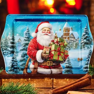 Yılbaşı Temalı Metâl Tepsi 16 cm * 25 cm