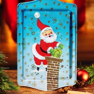 Yılbaşı Temalı Metâl Tepsi 16 cm * 25 cm