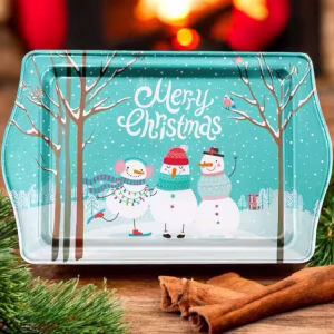 Yılbaşı Temalı Metâl Tepsi 16 cm * 25 cm