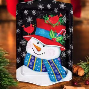 Yılbaşı Temalı Metâl Tepsi 16 cm * 25 cm