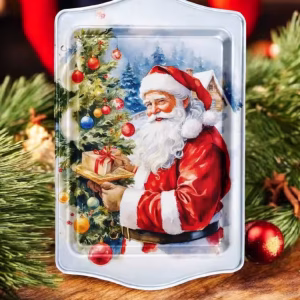 Yılbaşı Temalı Metâl Tepsi 16 cm * 25 cm