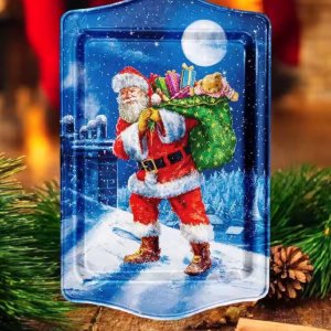 Yılbaşı Temalı Metâl Tepsi 16 cm * 25 cm
