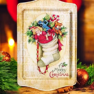 Yılbaşı Temalı Metâl Tepsi 16 cm * 25 cm