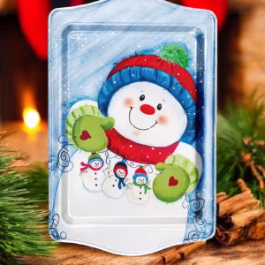 Yılbaşı Temalı Metâl Tepsi 16 cm * 25 cm