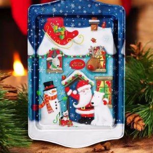 Yılbaşı Temalı Metâl Tepsi 16 cm * 25 cm