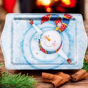 Yılbaşı Temalı Metâl Tepsi 16 cm * 25 cm