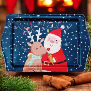 Yılbaşı Temalı Metâl Tepsi 16 cm * 25 cm