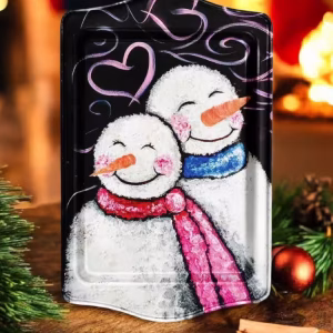 Yılbaşı Temalı Metâl Tepsi 16 cm * 25 cm