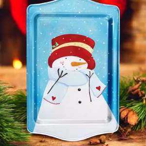 Yılbaşı Temalı Metâl Tepsi 16 cm * 25 cm