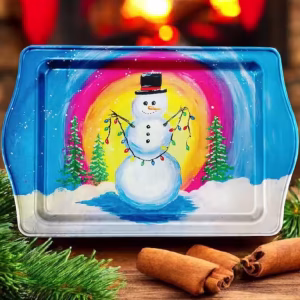 Yılbaşı Temalı Metâl Tepsi 16 cm * 25 cm