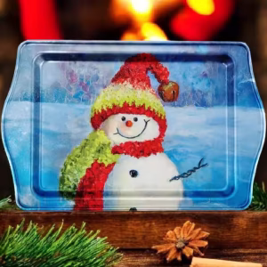 Yılbaşı Temalı Metâl Tepsi 16 cm * 25 cm