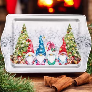 Yılbaşı Temalı Metâl Tepsi 16 cm * 25 cm