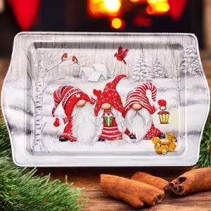 Yılbaşı Temalı Metâl Tepsi 16 cm * 25 cm