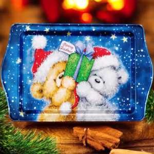 Yılbaşı Temalı Metâl Tepsi 16 cm * 25 cm