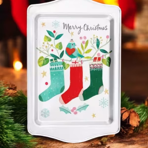 Yılbaşı Temalı Metâl Tepsi 16 cm * 25 cm