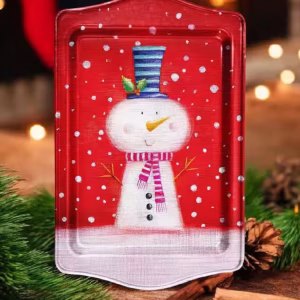 Yılbaşı Temalı Metâl Tepsi 16 cm * 25 cm