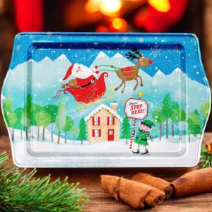 Yılbaşı Temalı Metâl Tepsi 16 cm * 25 cm