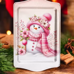 Yılbaşı Temalı Metâl Tepsi 16 cm * 25 cm