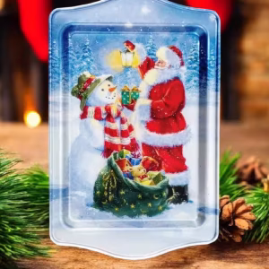 Yılbaşı Temalı Metâl Tepsi 16 cm * 25 cm