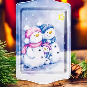 Yılbaşı Temalı Metâl Tepsi 16 cm * 25 cm