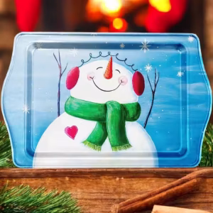 Yılbaşı Temalı Metâl Tepsi 16 cm * 25 cm