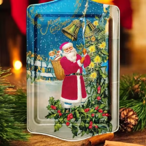 Yılbaşı Temalı Metâl Tepsi 16 cm * 25 cm