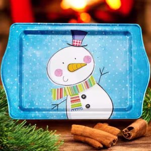 Yılbaşı Temalı Metâl Tepsi 16 cm * 25 cm