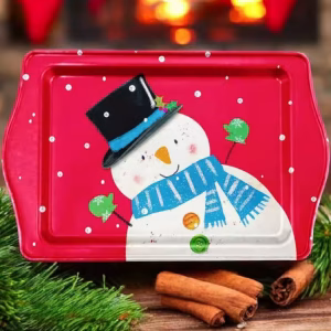 Yılbaşı Temalı Metâl Tepsi 16 cm * 25 cm