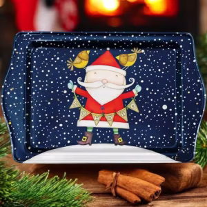 Yılbaşı Temalı Metâl Tepsi 16 cm * 25 cm