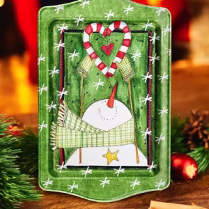 Yılbaşı Temalı Metâl Tepsi 16 cm * 25 cm