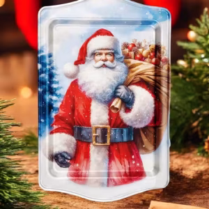 Yılbaşı Temalı Metâl Tepsi 16 cm * 25 cm