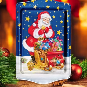 Yılbaşı Temalı Metâl Tepsi 16 cm * 25 cm