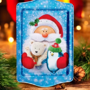 Yılbaşı Temalı Metâl Tepsi 16 cm * 25 cm