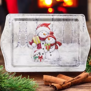 Yılbaşı Temalı Metâl Tepsi 16 cm * 25 cm