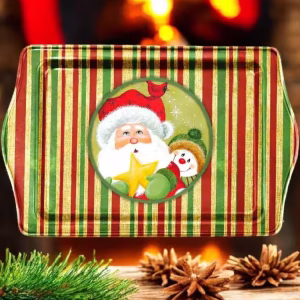 Yılbaşı Temalı Metâl Tepsi 16 cm * 25 cm