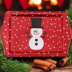 Yılbaşı Temalı Metâl Tepsi 16 cm * 25 cm