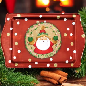 Yılbaşı Temalı Metâl Tepsi 16 cm * 25 cm