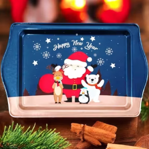 Yılbaşı Temalı Metâl Tepsi 16 cm * 25 cm