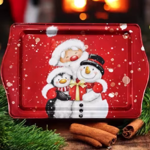 Yılbaşı Temalı Metâl Tepsi 16 cm * 25 cm
