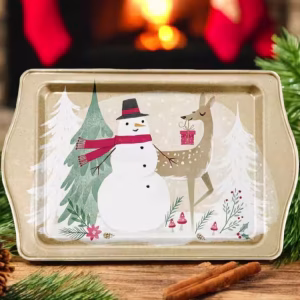 Yılbaşı Temalı Metâl Tepsi 16 cm * 25 cm