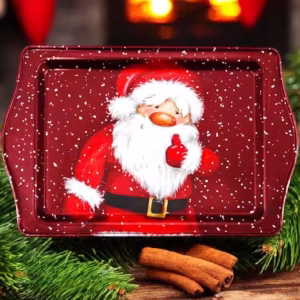 Yılbaşı Temalı Metâl Tepsi 16 cm * 25 cm