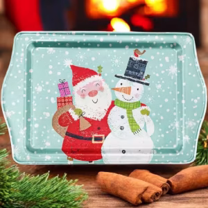 Yılbaşı Temalı Metâl Tepsi 16 cm * 25 cm