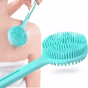 Çift Taraflı Silikon Uzun Saplı Banyo Fırçası CM-331